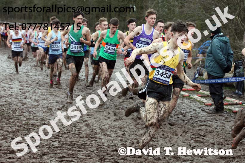 Mens under-17s 2018 British Inter Counties Cross Country Champs., Prestwold Hall, Loughborough. Photo: David T. Hewitson/Sports for All Pics